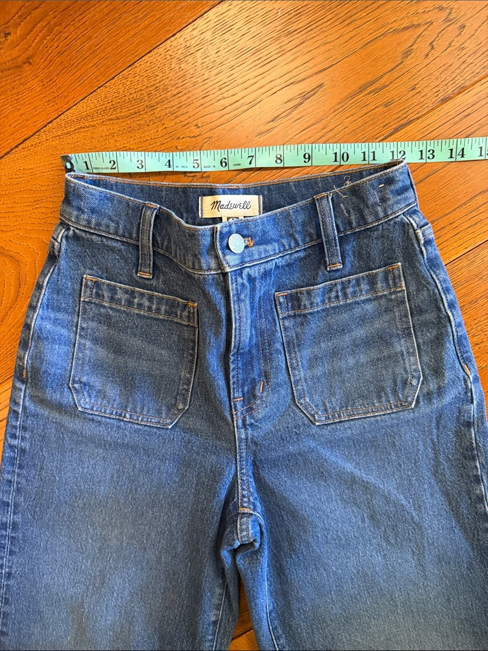 Madewell The Emmy Wide Leg High-Rise  Denim in Medium Blue - Picture 8 of 13
